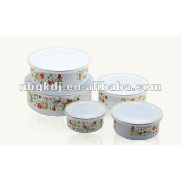 enamel bowl with PP lid